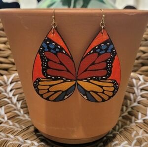 Colorful Butterfly Wing Teardrop Earrings New